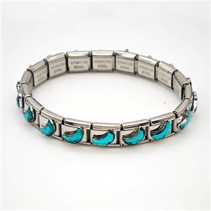 Stainless Steel bracelet, platinum plated, approx 9-10mm, 17cm length