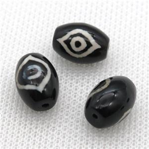 tibetan Dzi barrel beads, approx 10x14mm