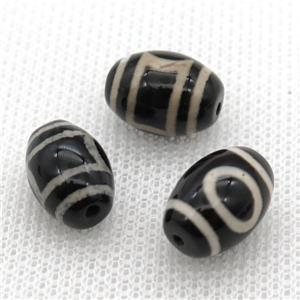 tibetan Dzi barrel beads, approx 10x14mm