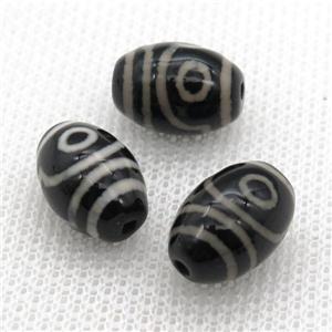 tibetan Dzi barrel beads, approx 10x14mm