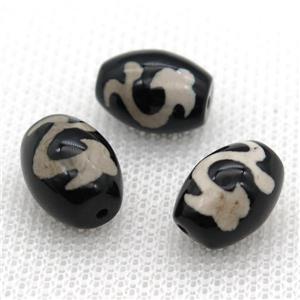 tibetan Dzi barrel beads, approx 10x14mm