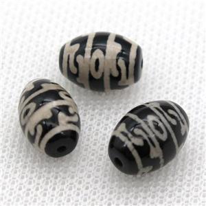 tibetan Dzi barrel beads, approx 10x14mm