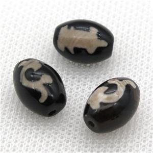 tibetan Dzi barrel beads, approx 10x14mm