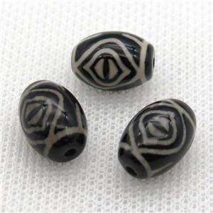 tibetan DZi barrel beads, approx 10x14mm