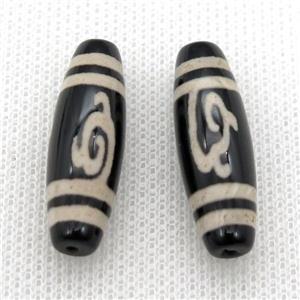 tibetan DZi rice beads, approx 10x30mm