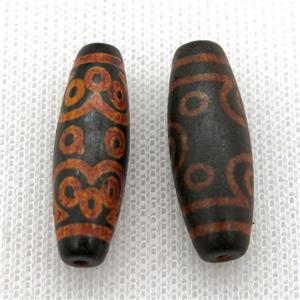 tibetan DZi rice beads, approx 10x30mm