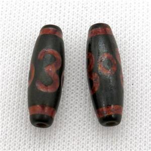 tibetan DZi rice beads, approx 10x30mm