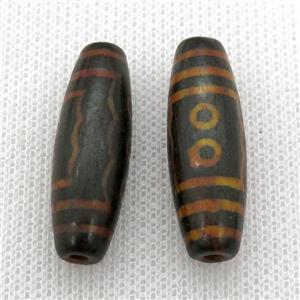 tibetan DZi rice beads, approx 10x30mm