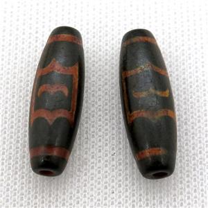 tibetan DZi rice beads, approx 10x30mm