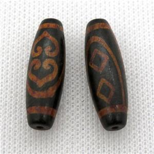 tibetan DZi rice beads, approx 10x30mm