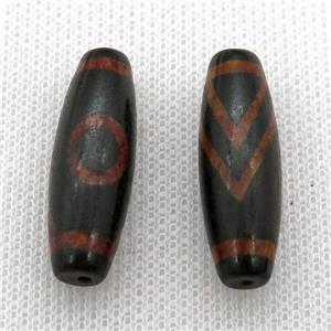 tibetan DZi rice beads, approx 10x30mm