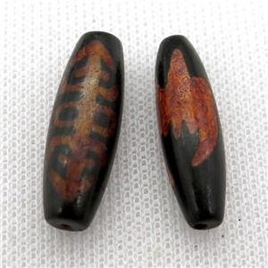 tibetan DZi rice beads, approx 10x30mm