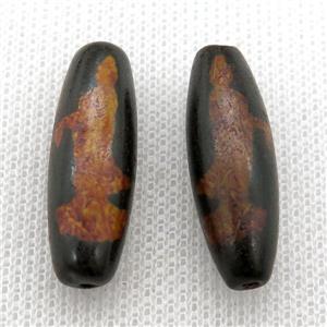 tibetan DZi rice beads, approx 10x30mm