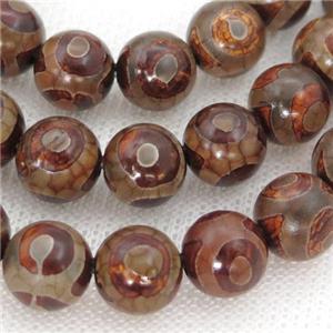 round Tibetan Agate Beads, eye, approx 10mm dia