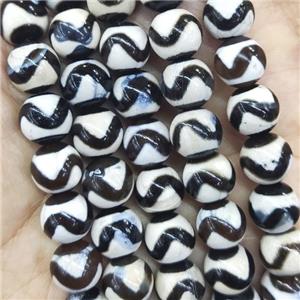 round Tibetan Dzi Agate Beads, wave, approx 10mm dia, 38pcs per st