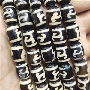 tibetan Dzi Agate barrel beads, approx 10-14mm, 28pcs per st