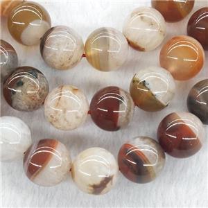 Agate Druzy Round Beads Smooth Orange White, approx 15-16mm dia