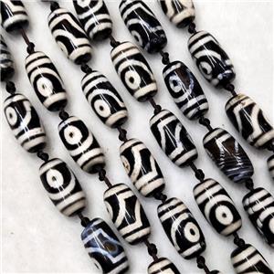 Tibetan DZi Agate Beads Barrel Eye Smooth, approx 10-20mm, 18pcs per st