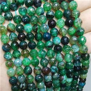 Green Agate Beads Faceted Round Dye, approx 8mm dia