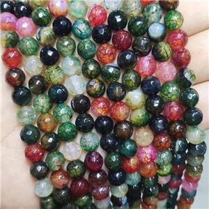 Mix Color Agate Beads Faceted Round Dye, approx 8mm dia