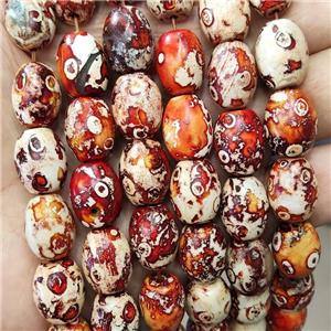 Agate Beads Barrel Woodskin Dye, approx 12-16mm