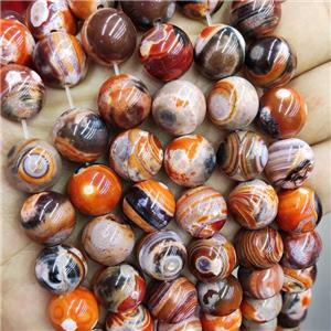 Natural Fire Agate Beads Red Dye Smooth Round, approx 14mm dia