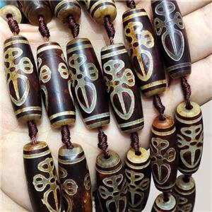 Tibetan Agate Rice Beads, approx 14-40mm, 8pcs per st