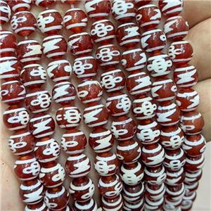 Tibetan Agate Beads Red Smooth Round, approx 8mm dia