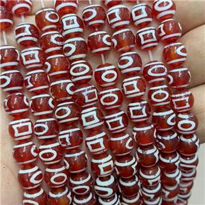 Tibetan Agate Beads Red Smooth Round, approx 8mm dia