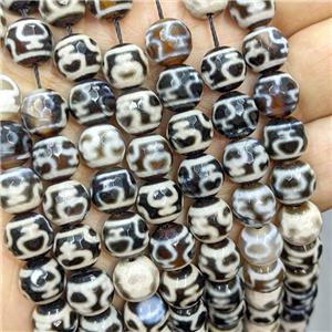 Tibetan Agate Beads Black Faceted Round, approx 10mm, 38pcs per st