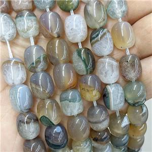 Natural Druzy Agate Barrel Beads Gray, approx 11-14mm