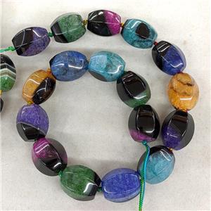 Natural Druzy Agate Carambola Beads Dye Mixed Color, approx 18-22mm