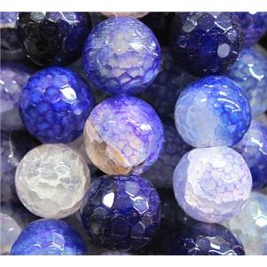 lavender dragon veins Agate bead, faceted round, 12mm dia, 32pcs per st