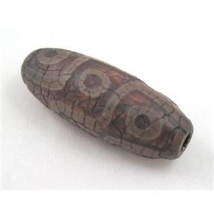 natural tibetan Dzi beads, barrel, approx 15x30mm