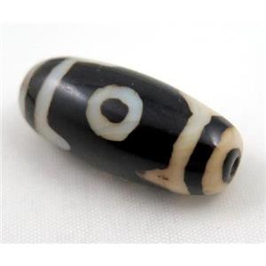 natural tibetan Dzi beads, barrel, approx 12x30mm