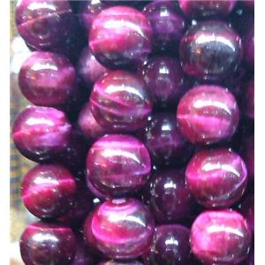 hotpink Tiger eye beads, AA Grade, round, 6mm dia, 66pcs per st