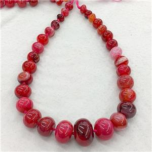 red Agate graduated beads, rondelle, dye, approx 12-28mm