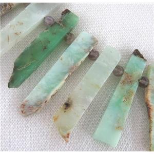 natural Australian Chrysoprase beads, stick, freeform, approx 15-60mm