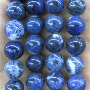 blue Sodalite beads, round, approx 12mm dia