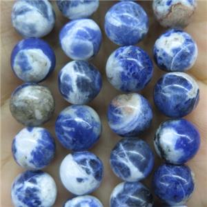 round blue Sodalite beads, approx 6mm dia