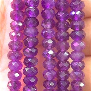 purple Amethyst Beads, faceted rondelle, approx 5x8mm