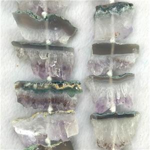 Amethyst druzy slab beads, approx 20-40mm