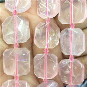 Rose Quartz square Beads, approx 15x15mm