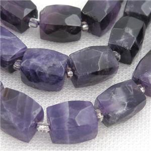 purple Amethyst Beads, faceted Cuboid, approx 12-16mm