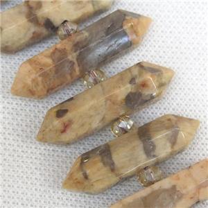 Australian Zebra Jasper bullet beads, approx 10-40mm