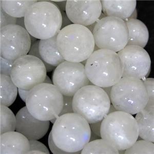 white MoonStone Beads, round, approx 4mm dia