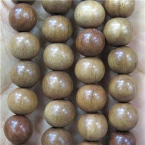 round IronWooden beads, khaki, approx 10mm dia