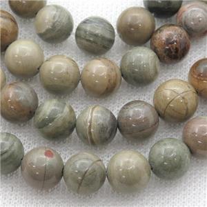 new Silver Leaf Jasper beads, round, approx 10mm dia