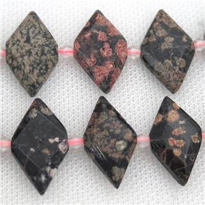 red SnowFlake Jasper rhombic beads, approx 13-28mm