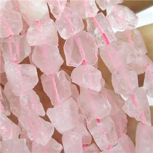 Rose Quartz chip beads, approx 6-12mm